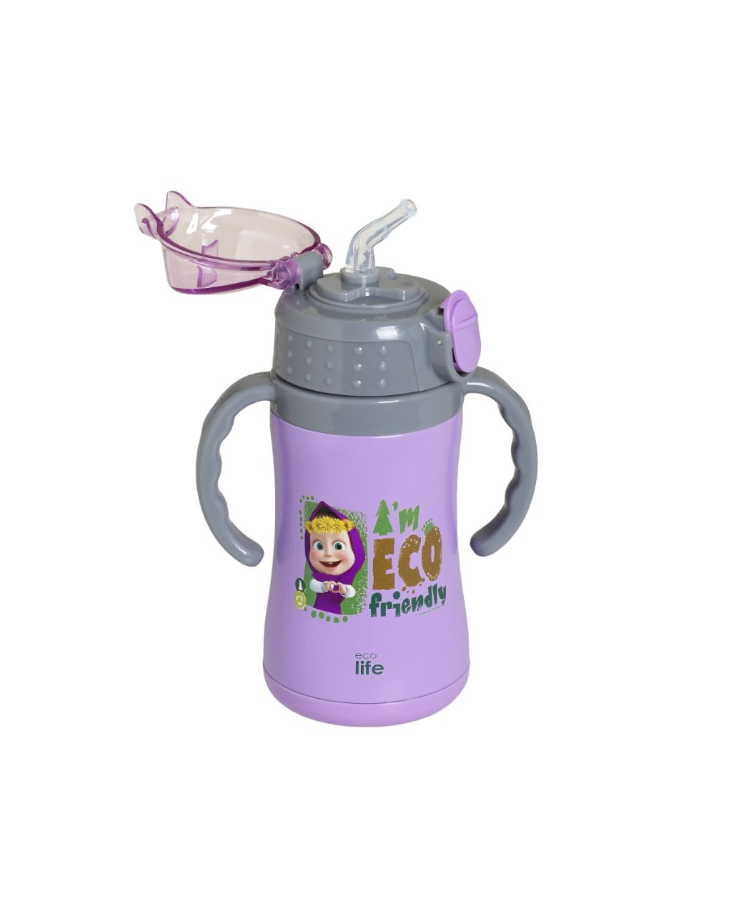 Ecolife kids παγούρι-θερμός 'masha -eco friendly' 300ml lilac 33-bo-2122 - Ecolife