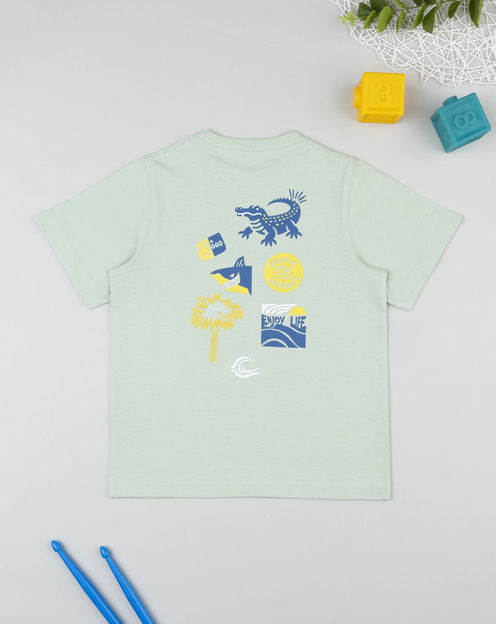 παιδικό t-shirt πράσινο enjoy life για αγόρι - Prénatal