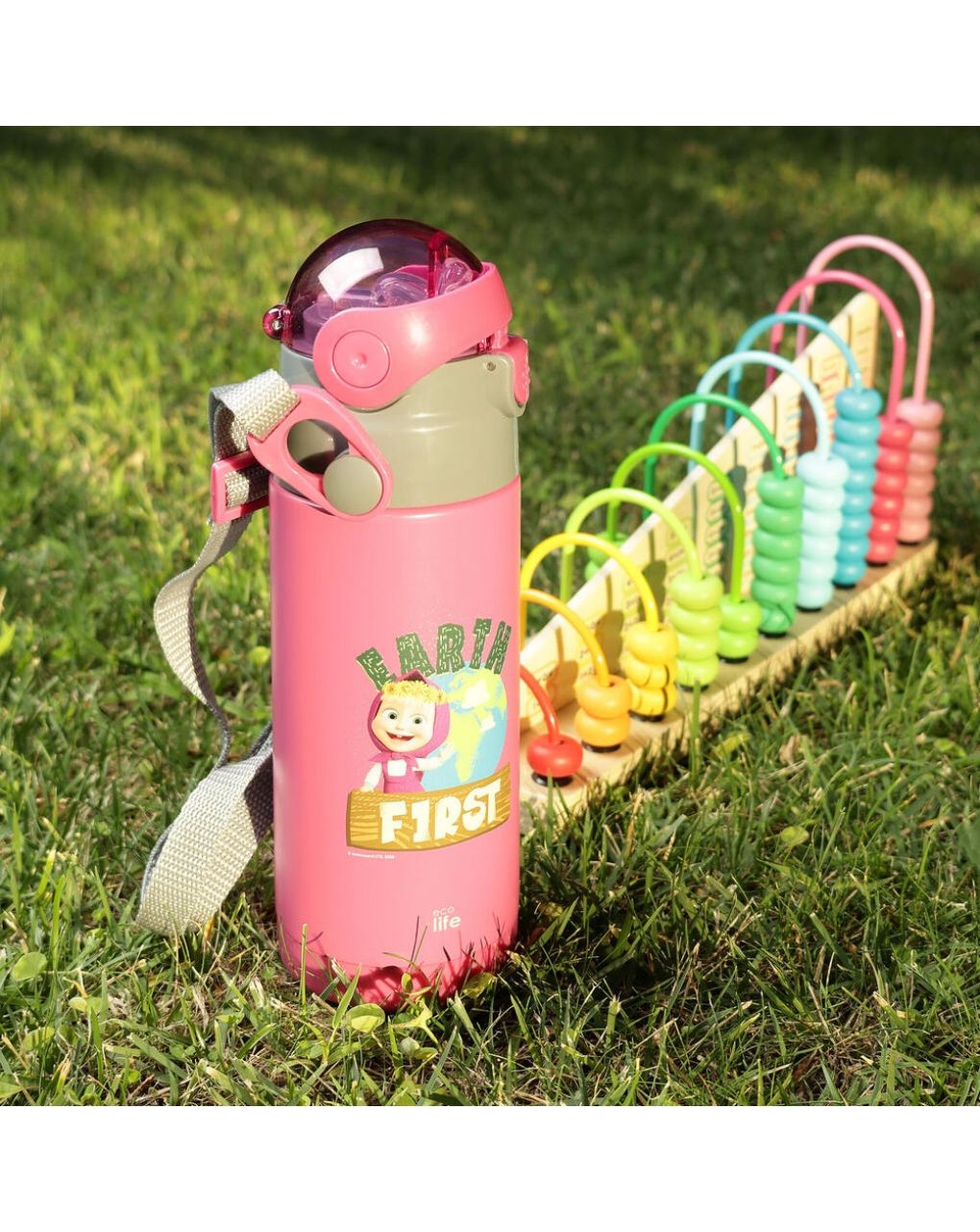 Ecolife kids παγούρι-θερμός 'masha - earth first' 400ml magenta 33-bo-2120 - Ecolife