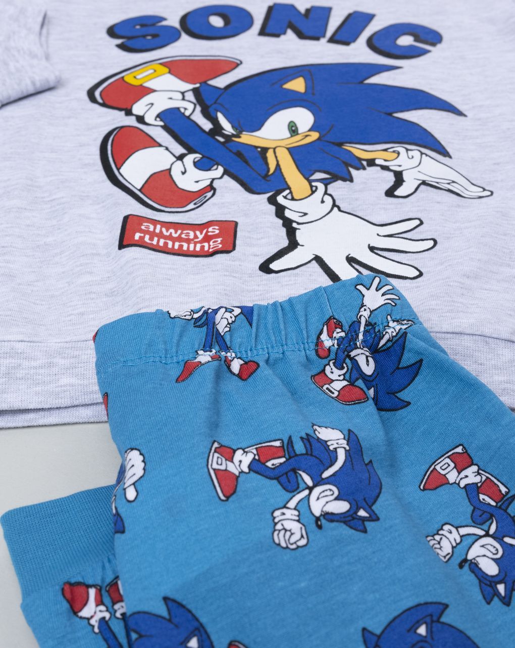 παιδική πιτζάμα γκρι/μπλε sonic για αγόρι - Prénatal