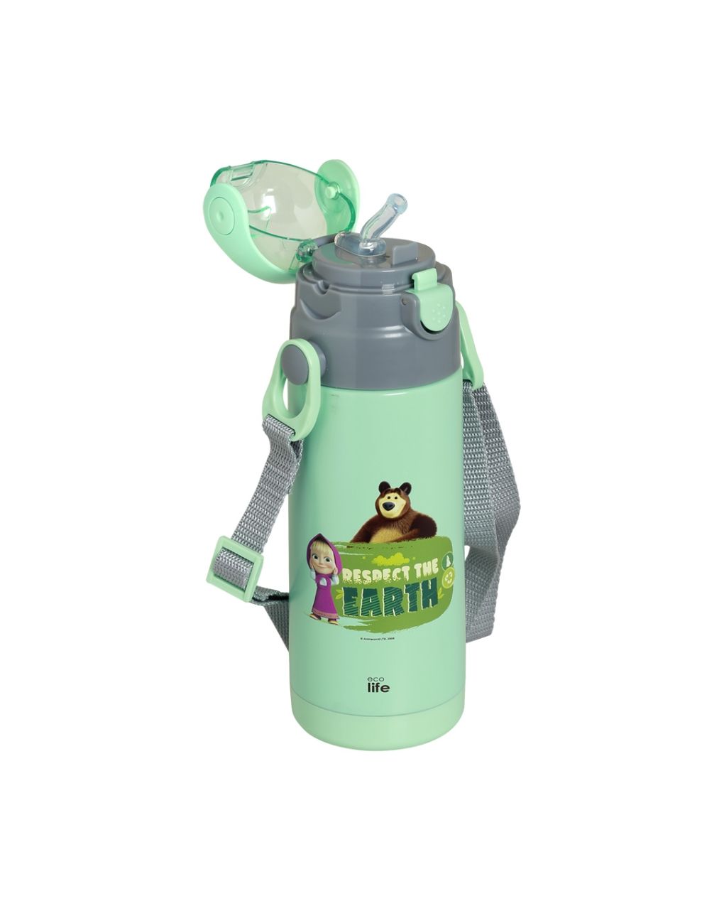 Ecolife kids thermos παγούρι 'masha -respect earth' 400ml mint 33-bo-2121 - Ecolife