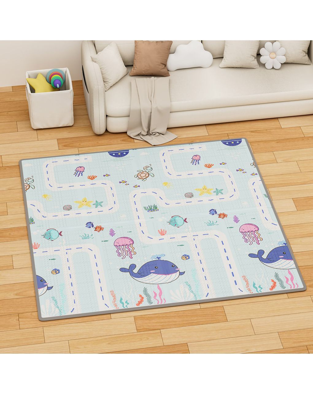 Bebe stars χαλάκι δραστηριοτήτων διπλής όψης 150x150x1cm 100-503 - Bebe Stars