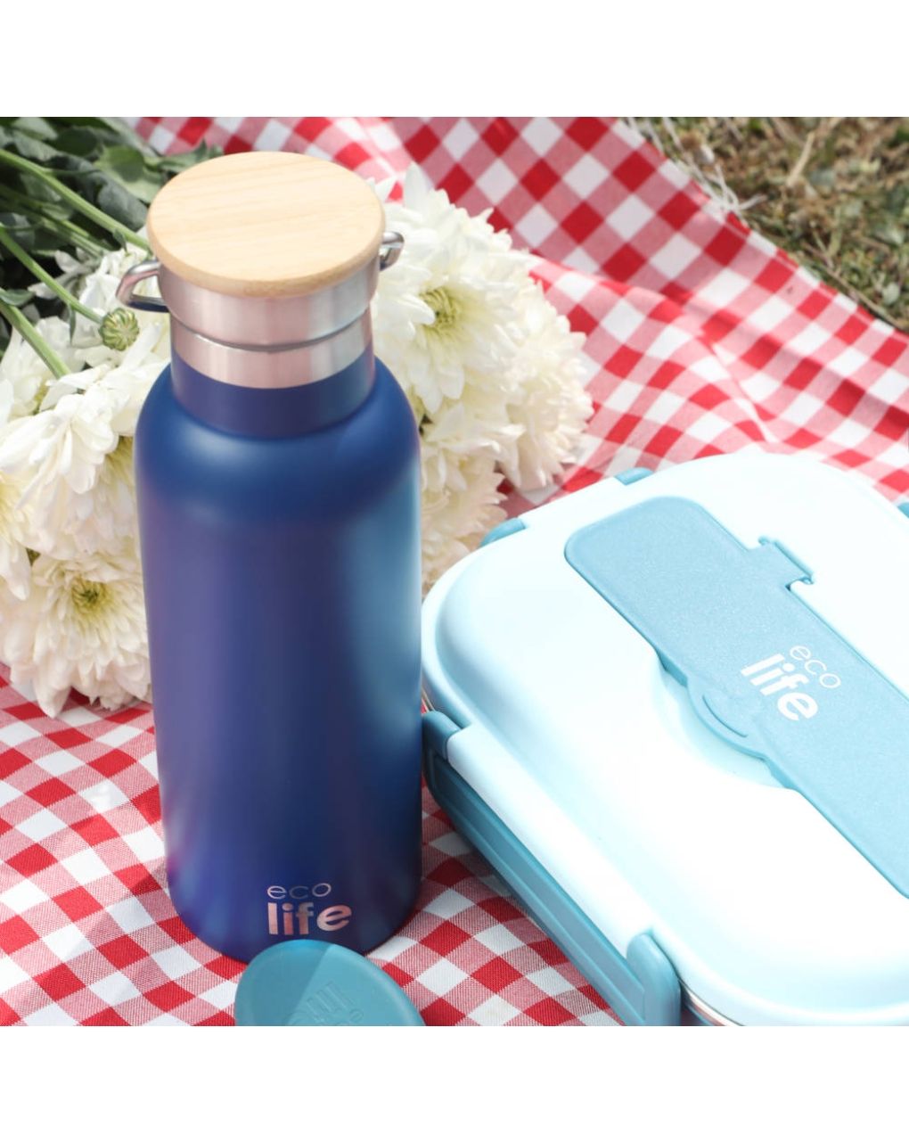 Ecolife φαγητοδοχείο 3 θέσεων 1lt μπλε 33-fc-9092 - Ecolife