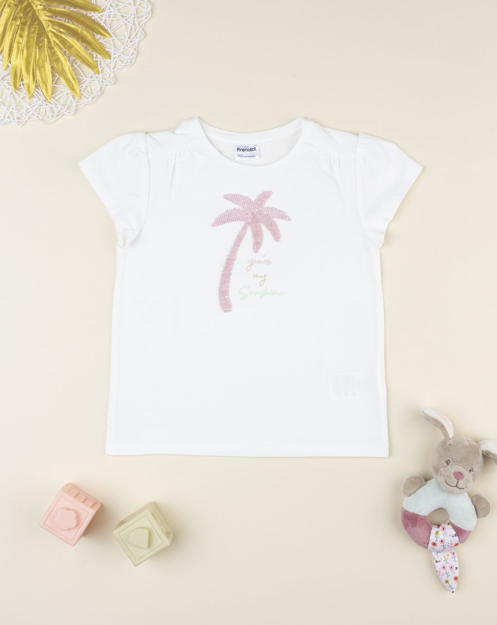 παιδικό t-shirt λευκό με φοίνικες για κορίτσι