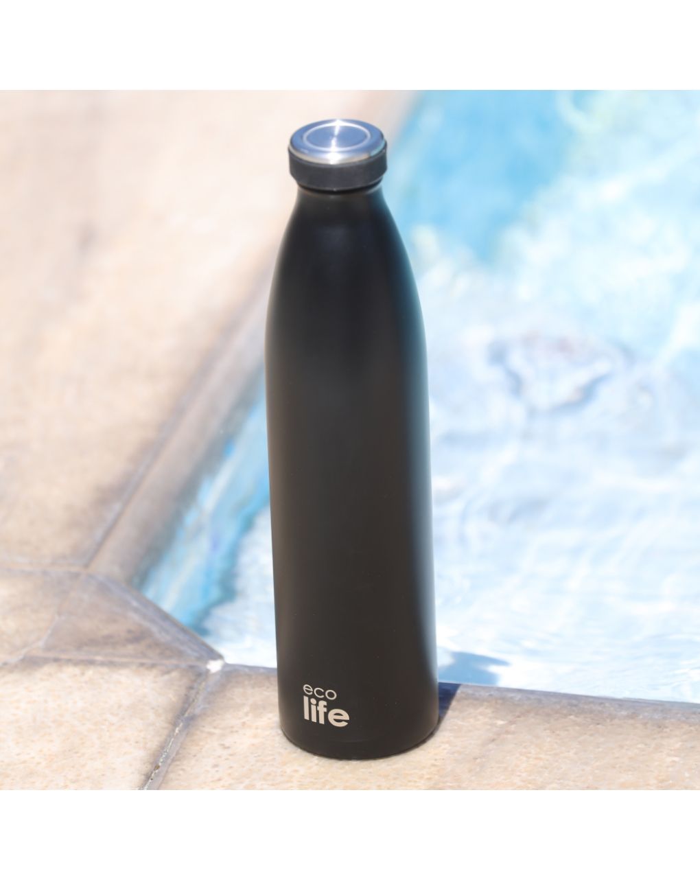 Ecolife μπουκάλι θερμός slim black 1lt 33-bo-3050 - Ecolife