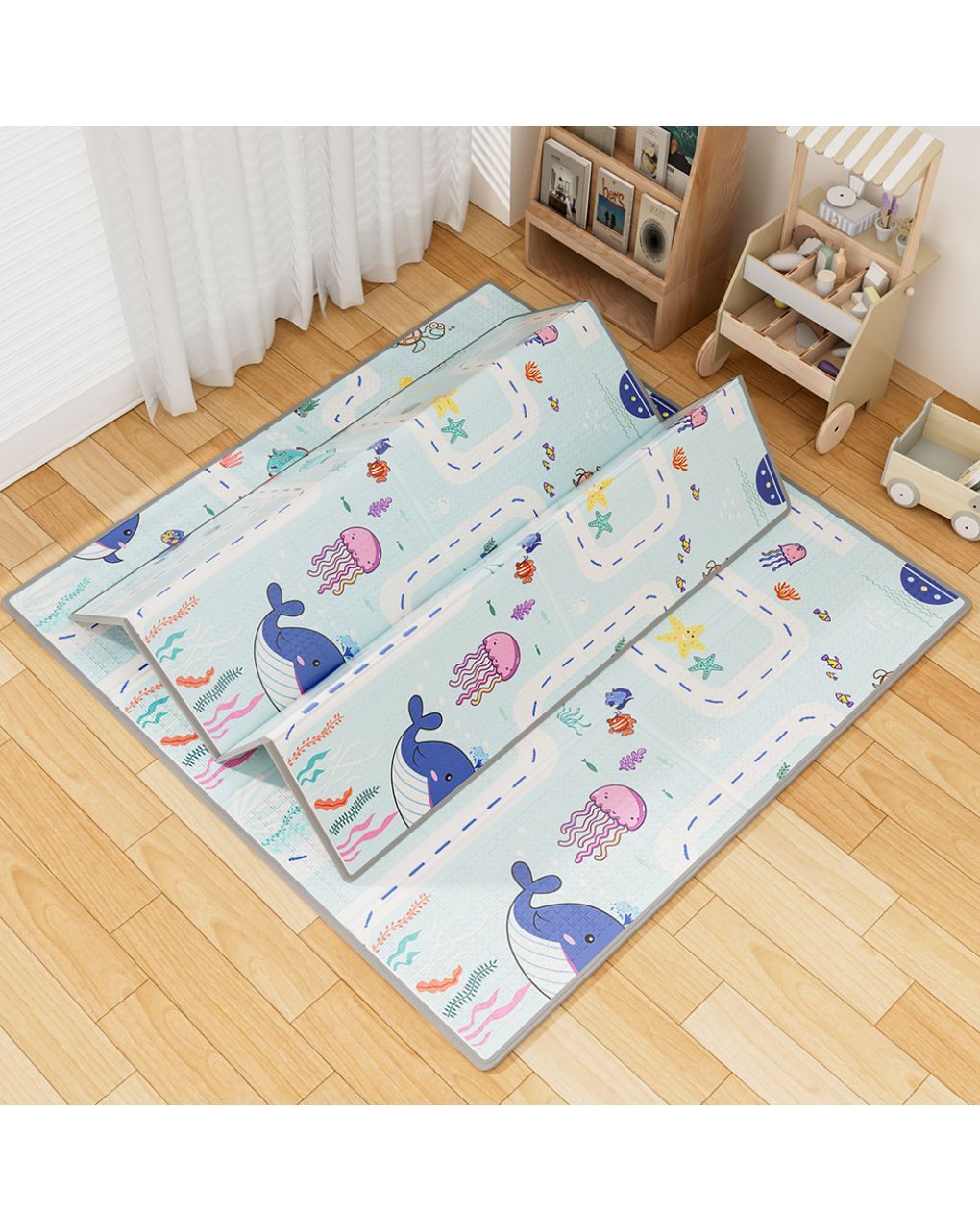 Bebe stars χαλάκι δραστηριοτήτων διπλής όψης 150x150x1cm 100-503 - Bebe Stars