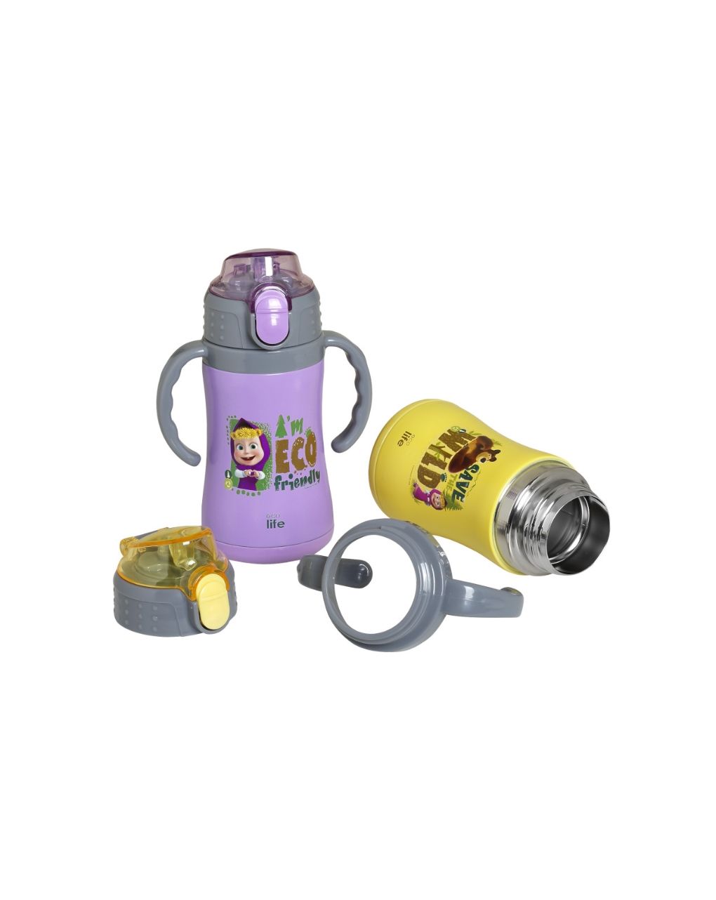 Ecolife kids παγούρι-θερμός 'masha -eco friendly' 300ml lilac 33-bo-2122 - Ecolife