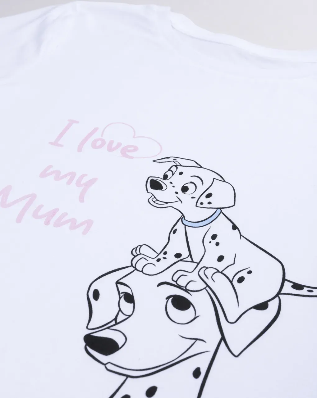 γυναικεία πιτζάμα λευκή/μαύρη 101 dalmatians "i love my mum" - Prénatal