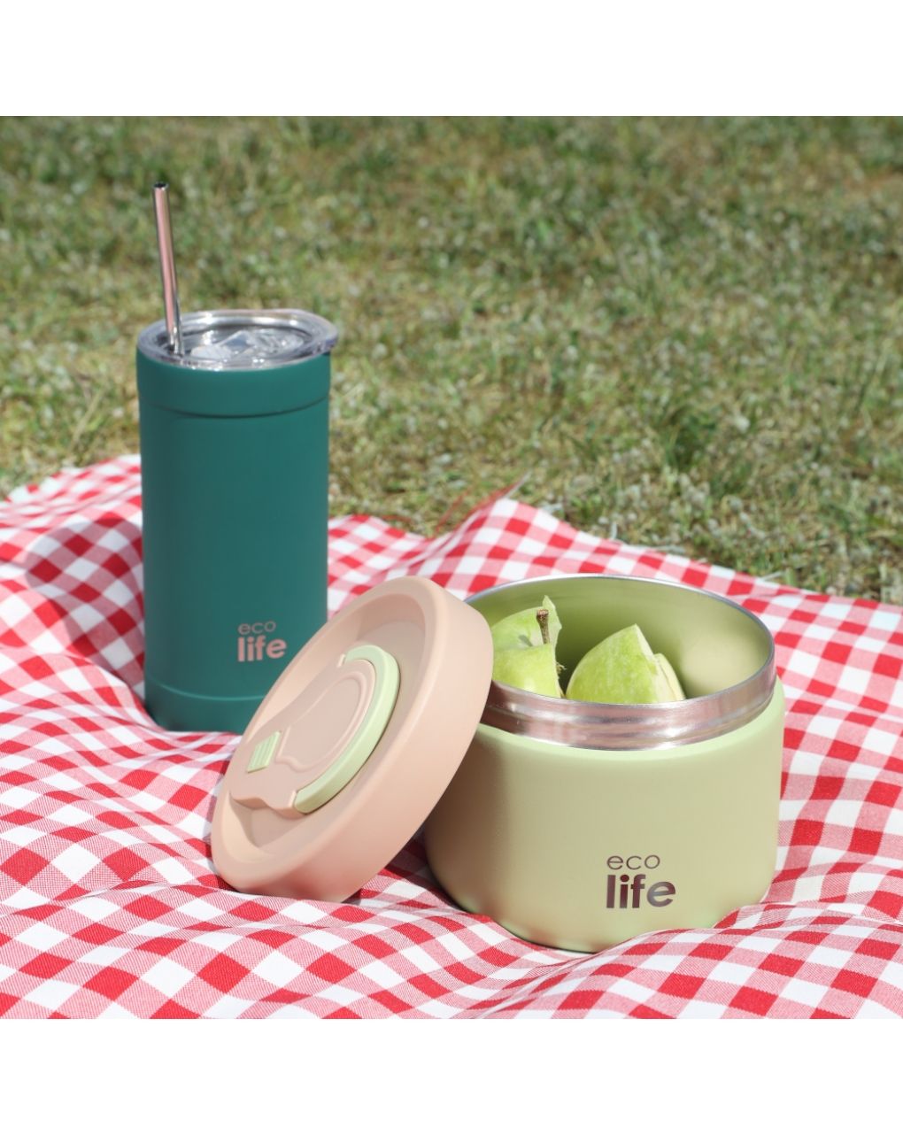 Ecolife στρογγυλός θερμός φαγητού 650ml πράσινο 33-bo-9095 - Ecolife