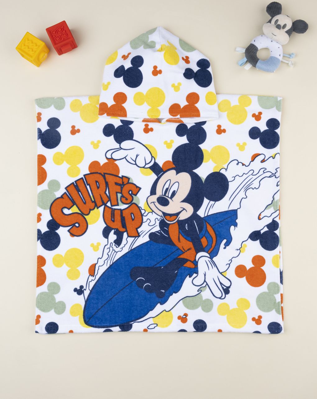 βρεφικό πόντσο θαλάσσης λευκό mickey για αγόρι