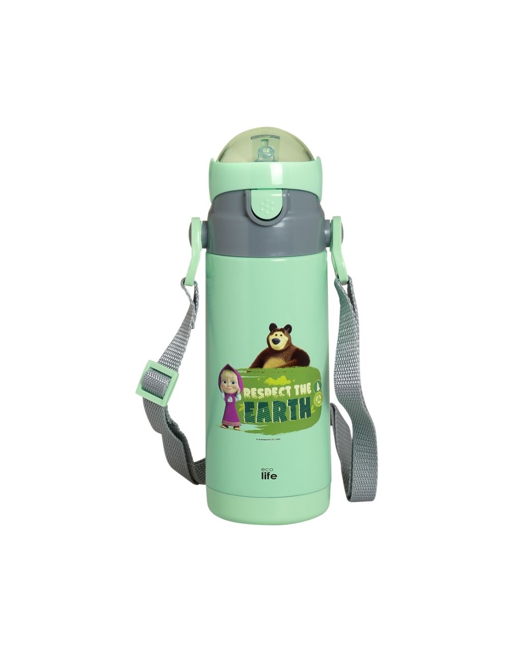 Ecolife kids thermos παγούρι 'masha -respect earth' 400ml mint 33-bo-2121