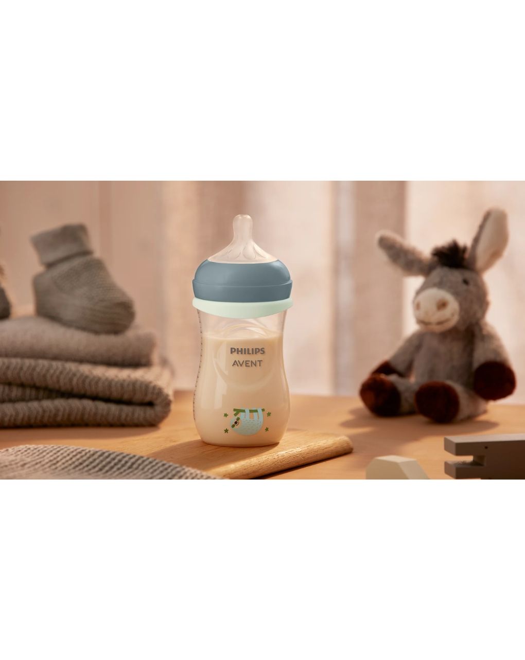 Philips avent natural response nighttime πλαστικό μπιμπερό με θηλή σιλικόνης μέτριας ροής 3-6 μηνών 260ml sloth scy903/81 - Philips Avent