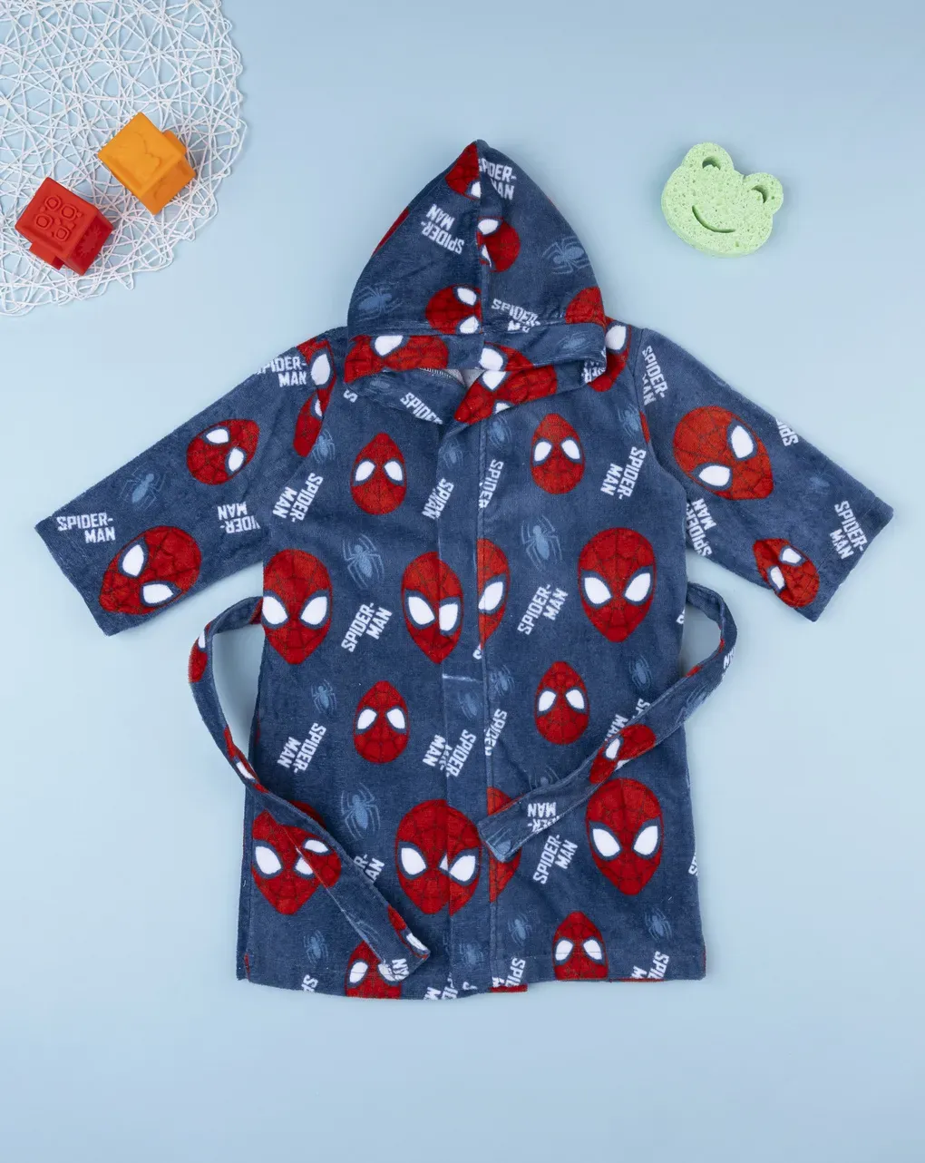 παιδικό μπουρνούζι μπλε spiderman για αγόρι - Prénatal