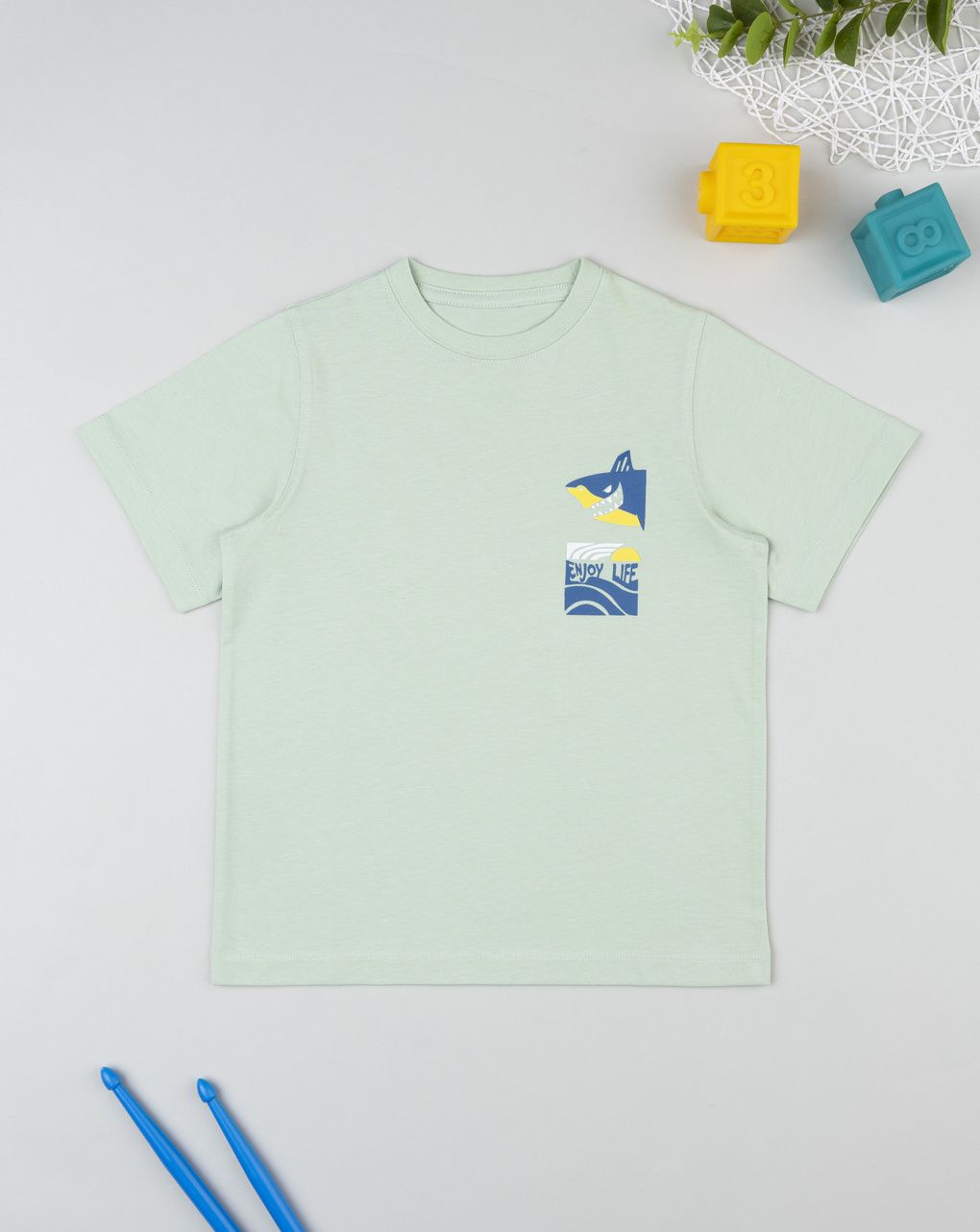 παιδικό t-shirt πράσινο enjoy life για αγόρι
