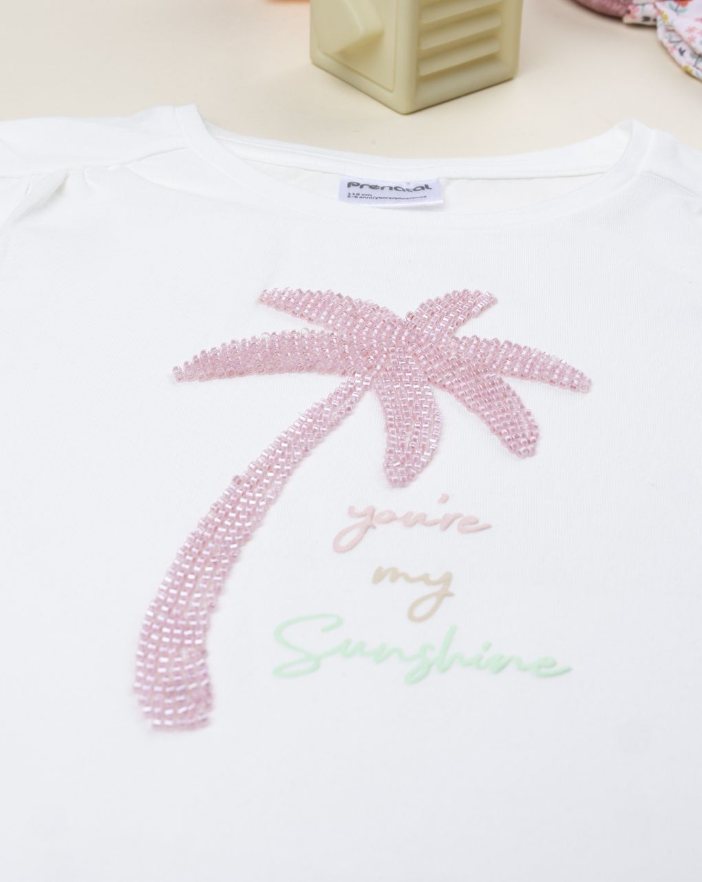 παιδικό t-shirt λευκό με φοίνικες για κορίτσι - Prénatal