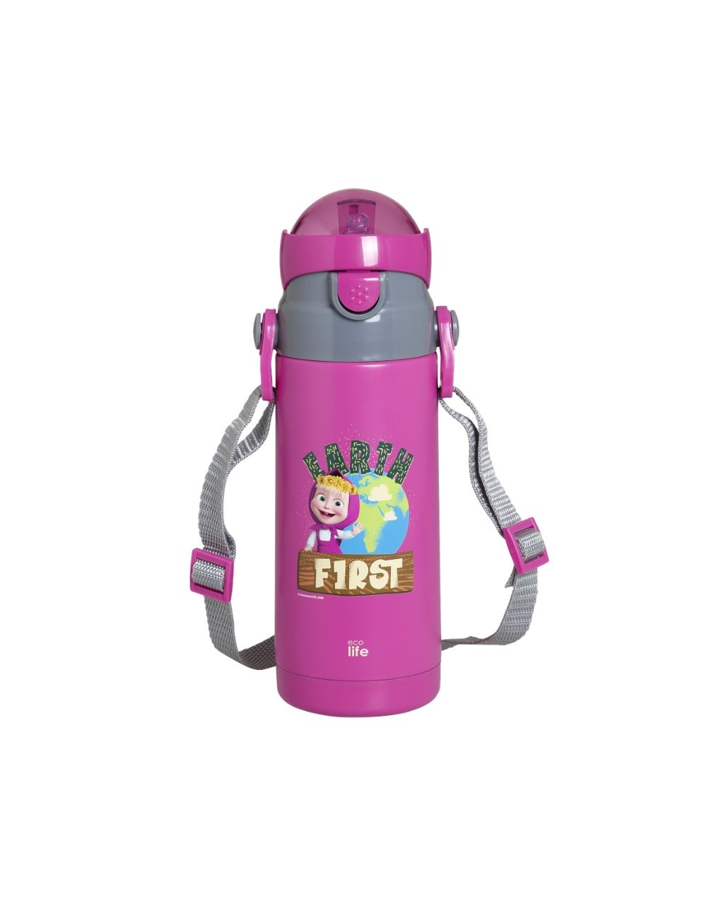 Ecolife kids παγούρι-θερμός 'masha - earth first' 400ml magenta 33-bo-2120 - Ecolife