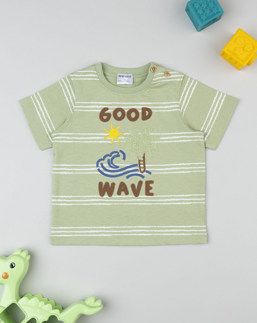 βρεφικό t-shirt πράσινο good wave για αγόρι