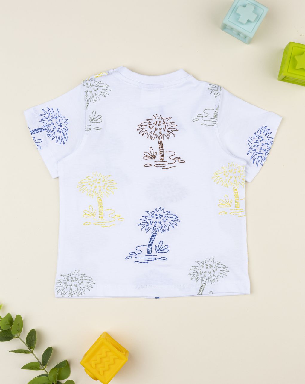 βρεφικό t-shirt λευκό palms για αγόρι - Prénatal