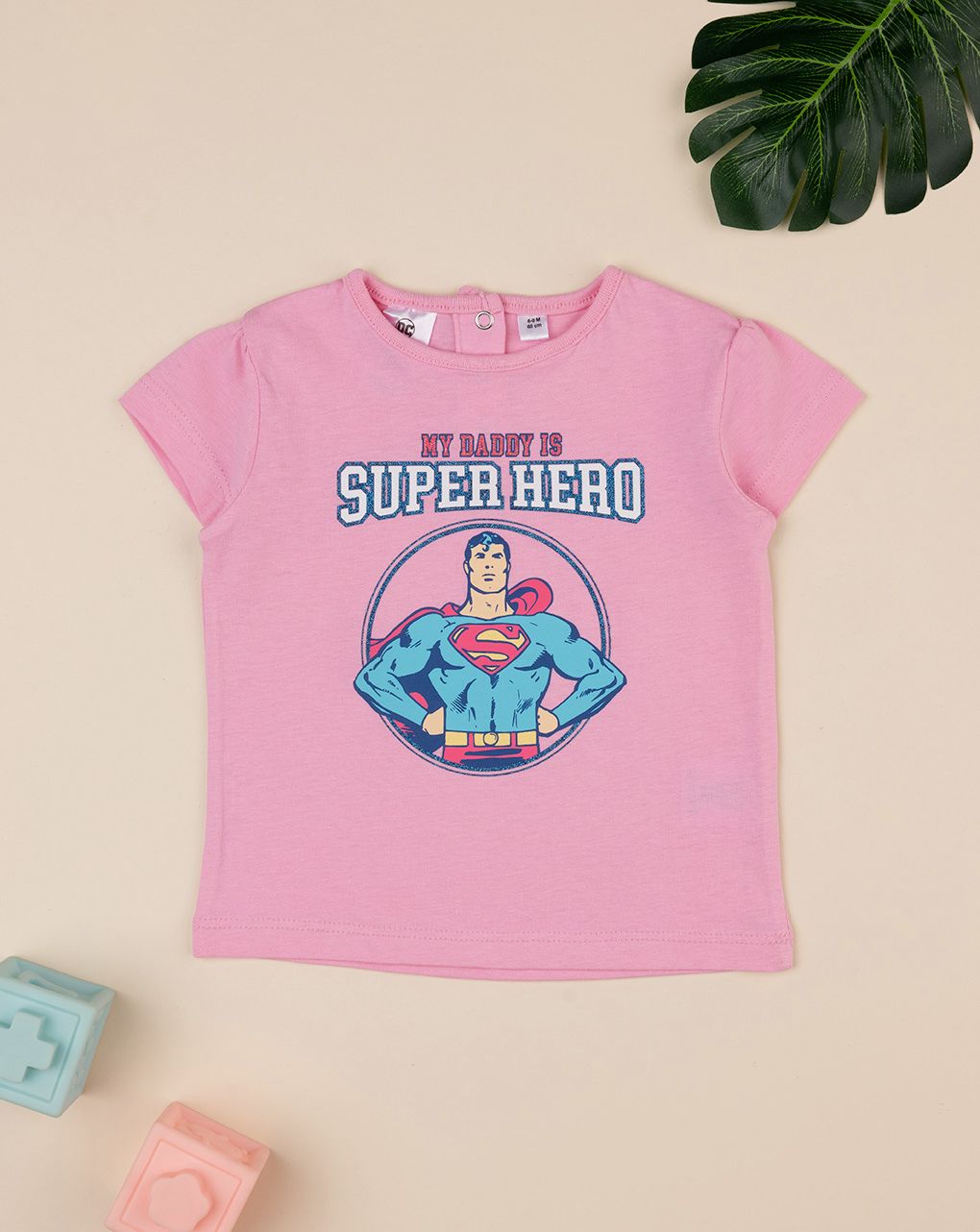βρεφικό t-shirt ροζ superhero για κορίτσι