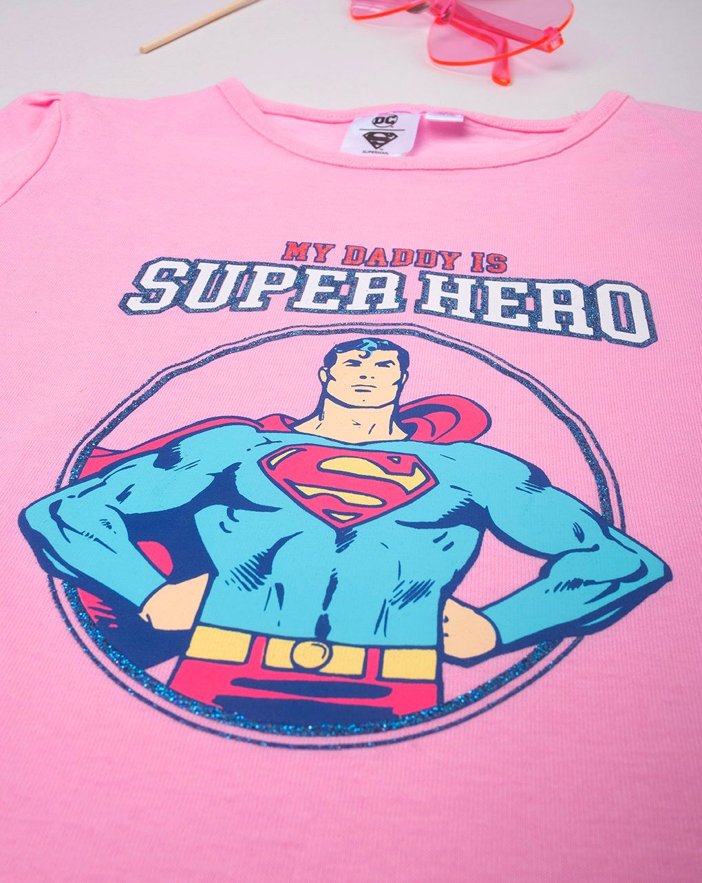 παιδικό t-shirt ροζ superhero για κορίτσι - Prénatal