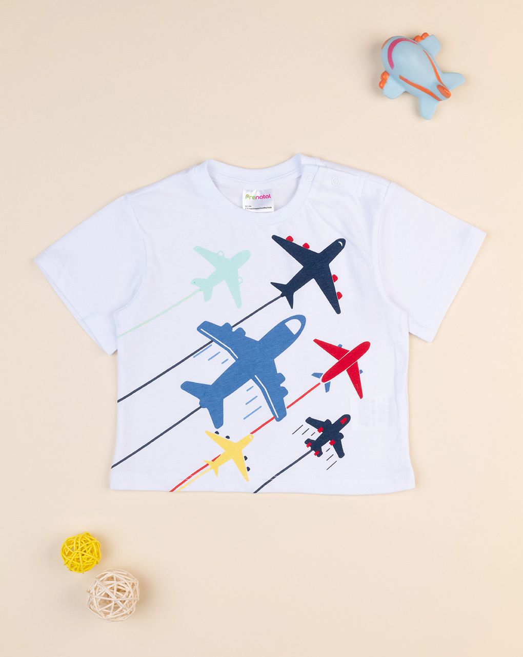 βρεφικό t-shirt λευκό αεροπλάνα για αγόρι