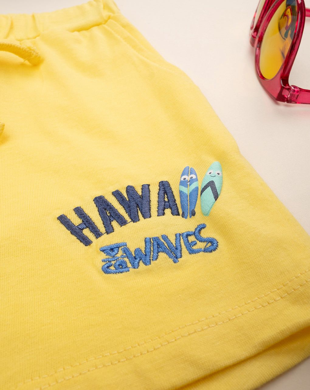 βρεφικό σορτσάκι κίτρινο hawaii waves για αγόρι - Prénatal