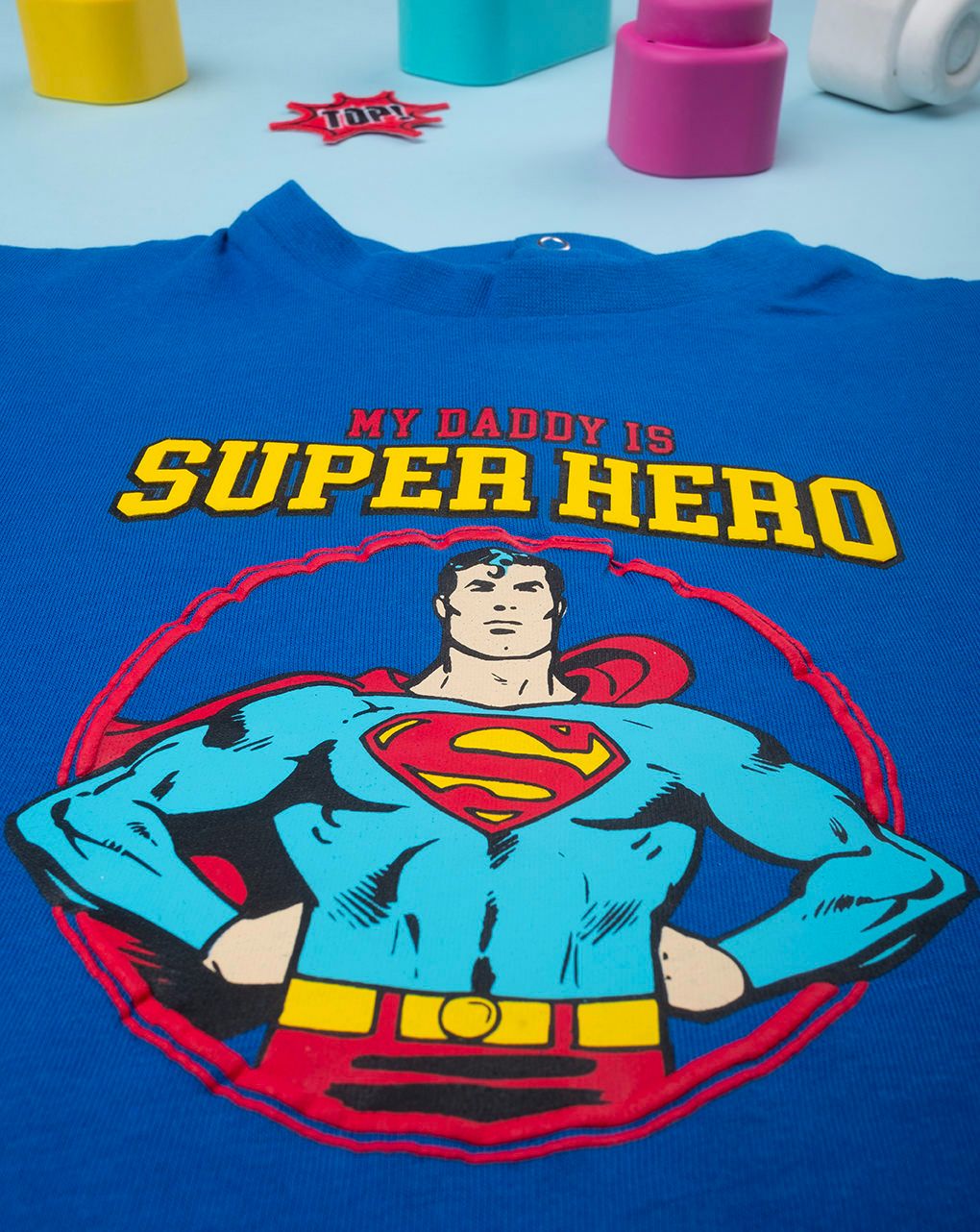 βρεφικό t-shirt μπλε superhero για αγόρι - Prénatal