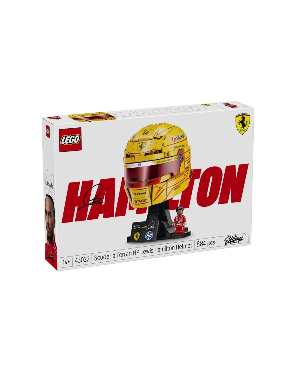 Lego editions scuderia ferrari hp lewis hamilton helmet 43022