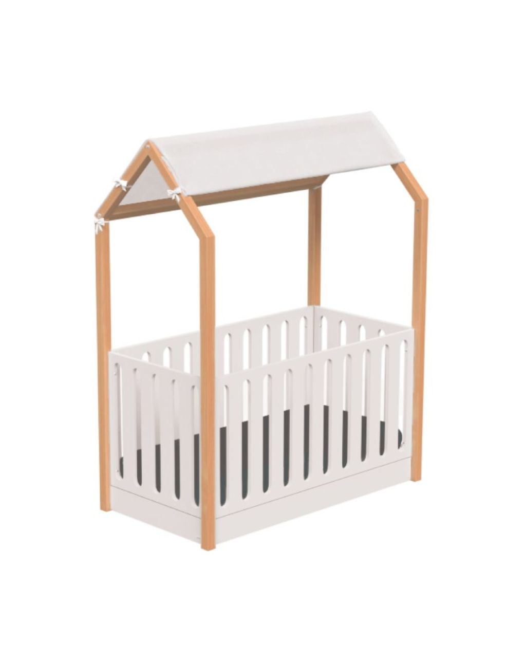 Casababy la maison ecru βρεφικό κρεβάτι μετατρεπόμενο σε προεφηβικό τύπου μοντεσσόρι 590365 - CASABABY