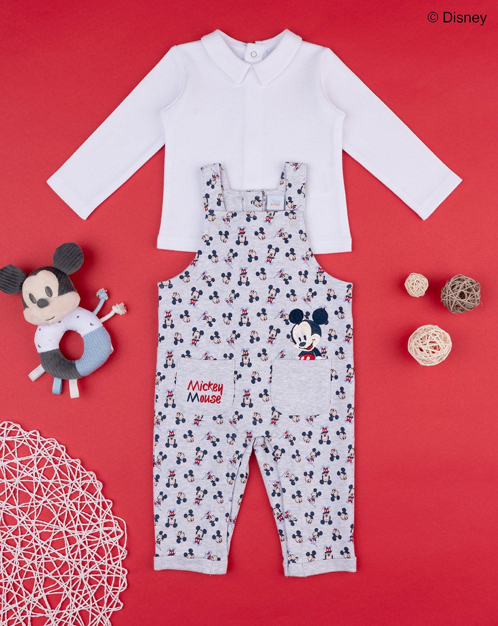 βρεφικό σετ μπλούζα και σαλοπέτα mickey mouse για αγόρι