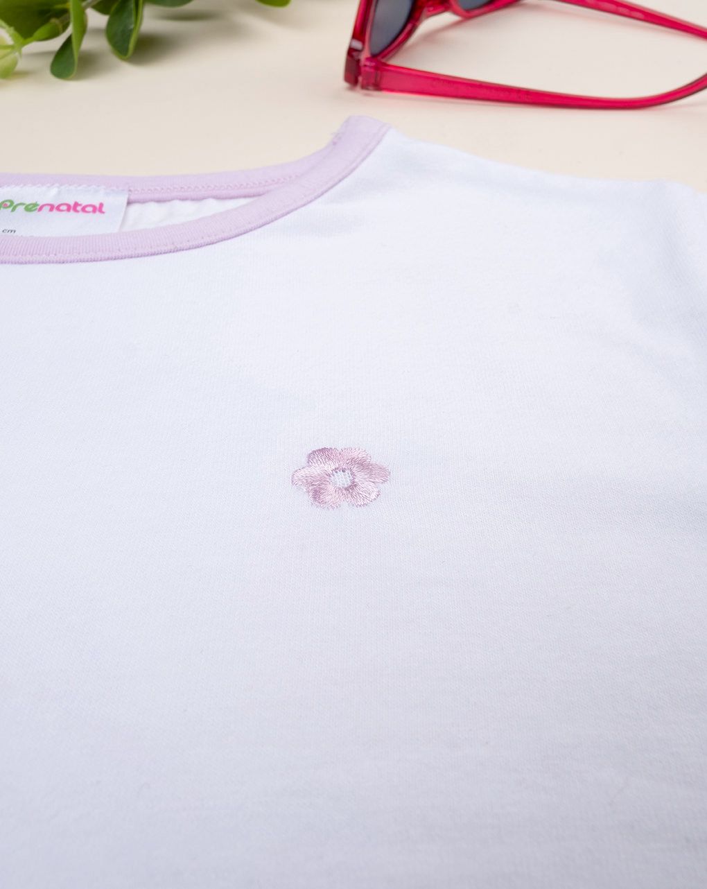 παιδικό t-shirt λευκό/λιλά feeling flowers για κορίτσι - Prénatal