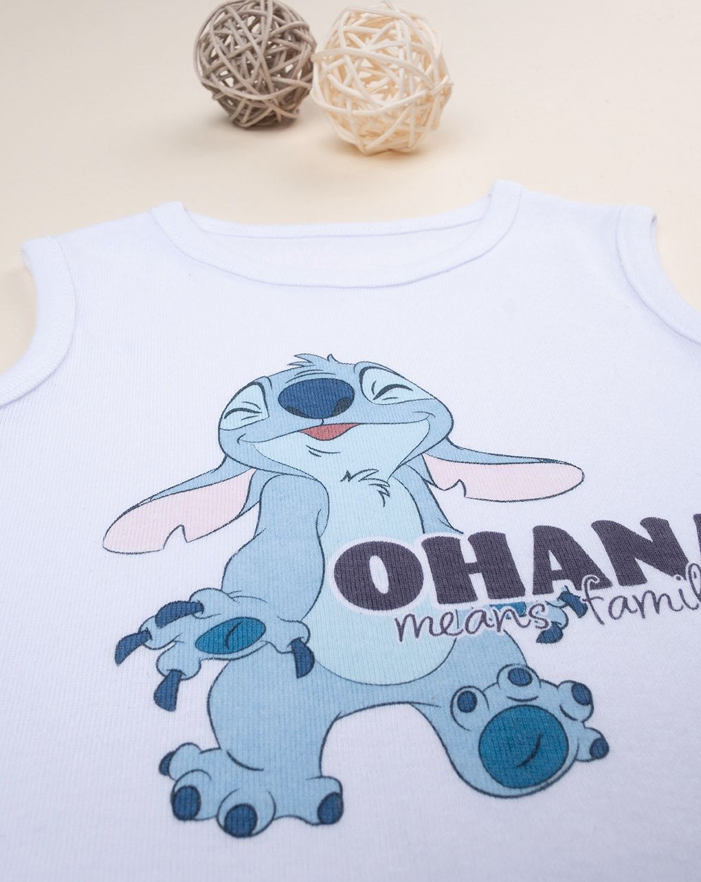 βρεφικό αμάνικο κορμάκι λευκό lilo & stitch για αγόρι - Prénatal