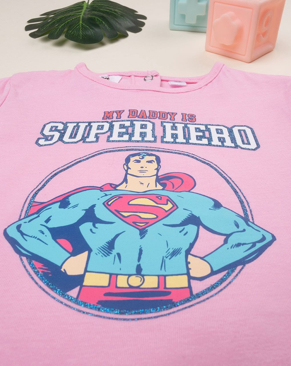 βρεφικό t-shirt ροζ superhero για κορίτσι - Prénatal