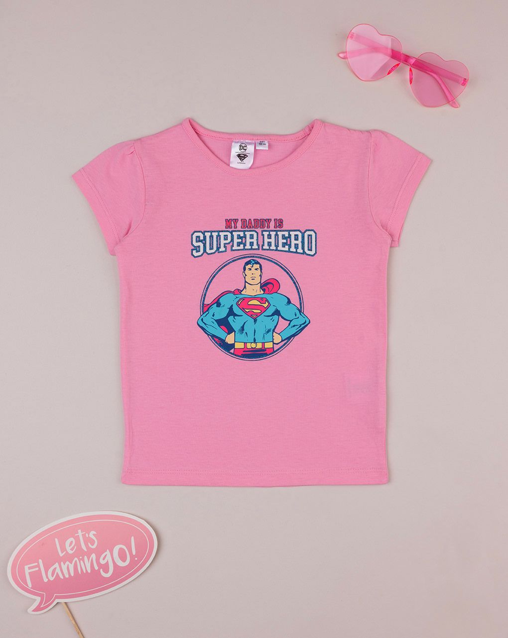 παιδικό t-shirt ροζ superhero για κορίτσι