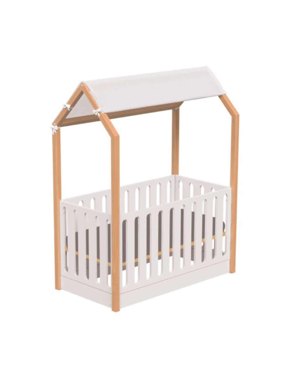 Casababy la maison ecru βρεφικό κρεβάτι μετατρεπόμενο σε προεφηβικό τύπου μοντεσσόρι 590365 - CASABABY
