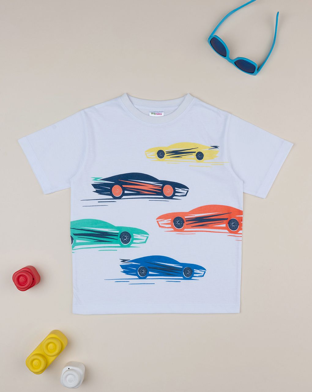 παιδικό t-shirt λευκό αυτοκίνητα για αγόρι