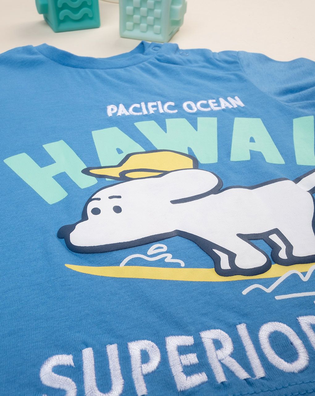 βρεφικό t-shirt μπλε hawaii για αγόρι - Prénatal