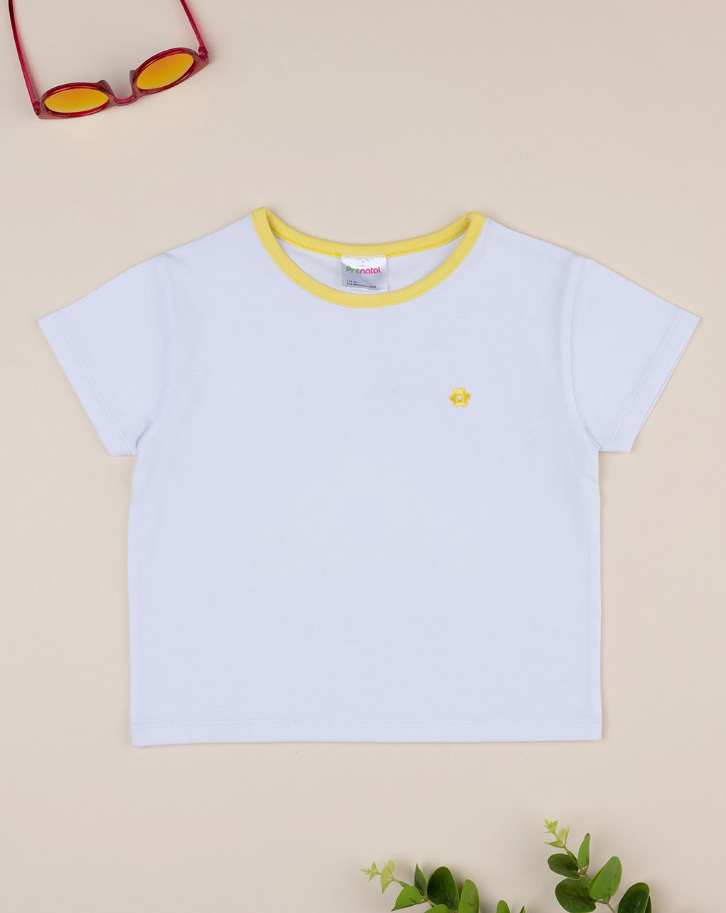 παιδικό t-shirt λευκό/κίτρινο feeling flowers για κορίτσι
