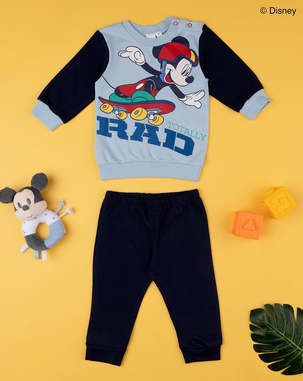 βρεφική πιτζάμα γαλάζιο/μπλε με το mickey για αγόρι