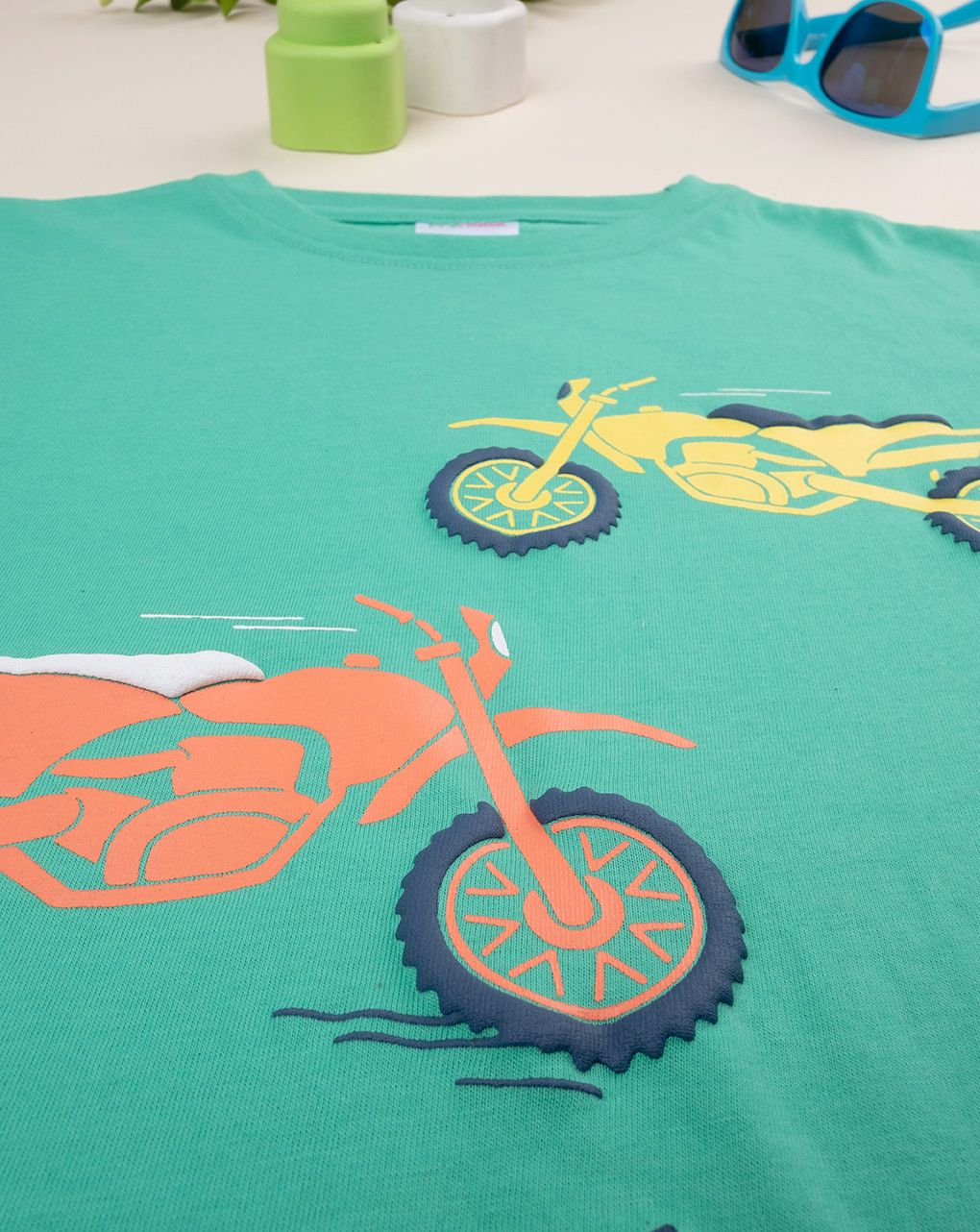 παιδικό t-shirt τιρκουάζ moto για αγόρι - Prénatal