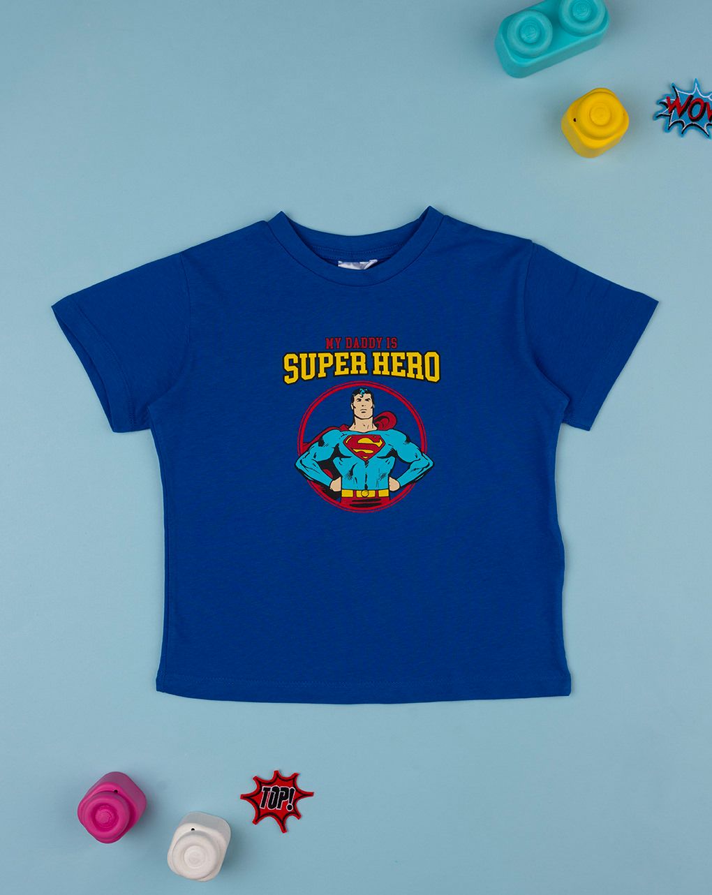 παιδικό t-shirt μπλε superhero για αγόρι