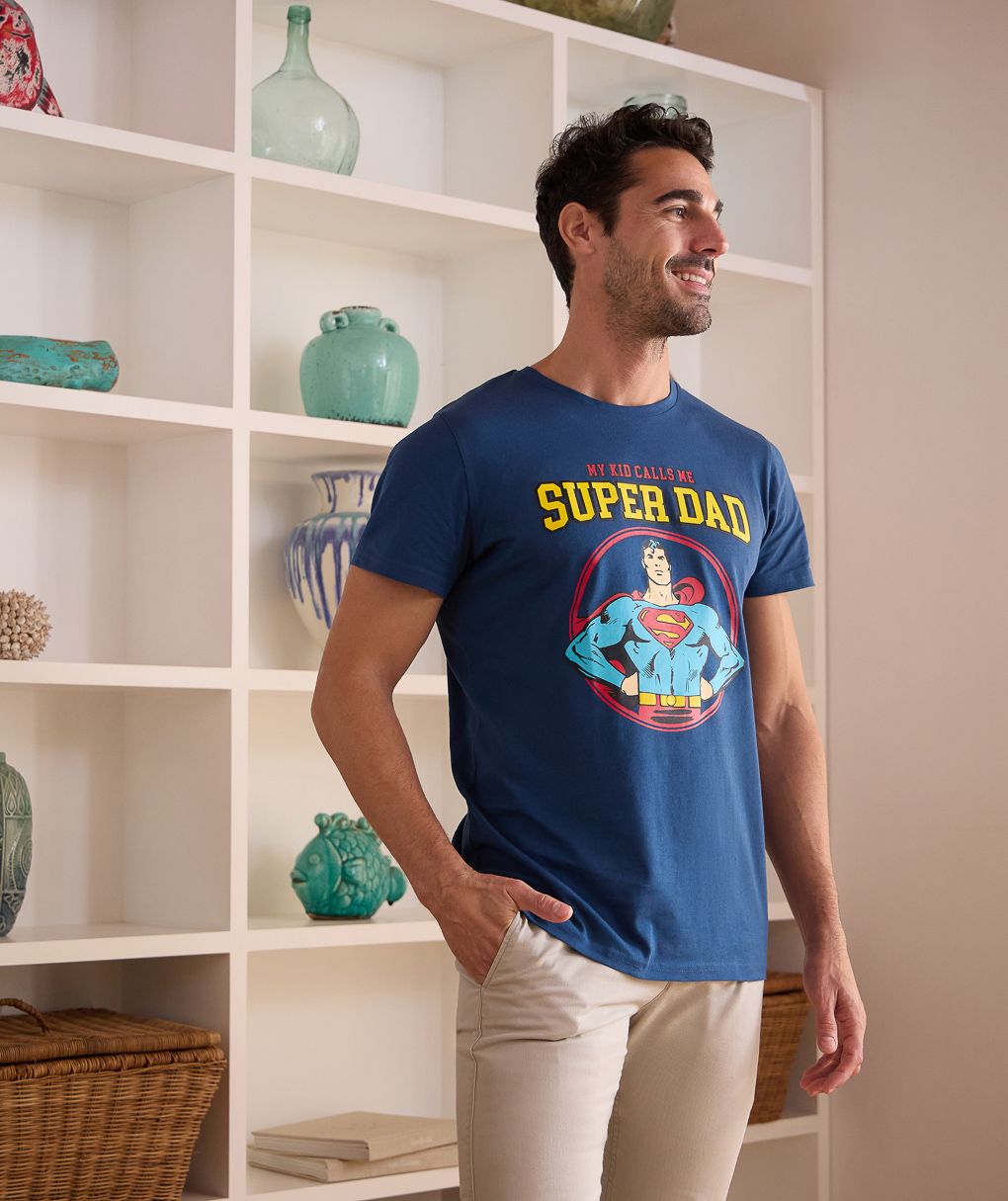 ανδρικό t-shirt μπλε super dad - Prénatal