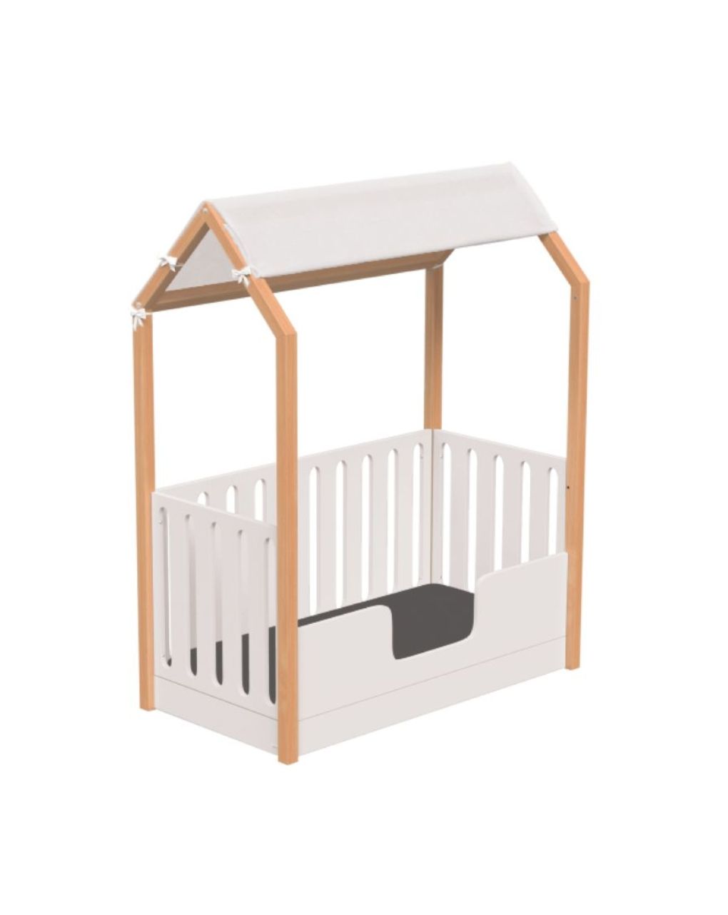 Casababy la maison ecru βρεφικό κρεβάτι μετατρεπόμενο σε προεφηβικό τύπου μοντεσσόρι 590365 - CASABABY