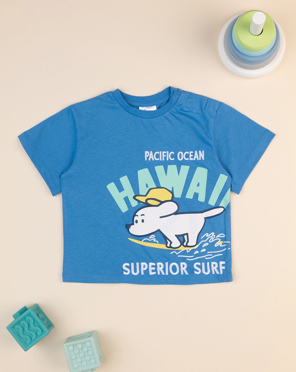 βρεφικό t-shirt μπλε hawaii για αγόρι