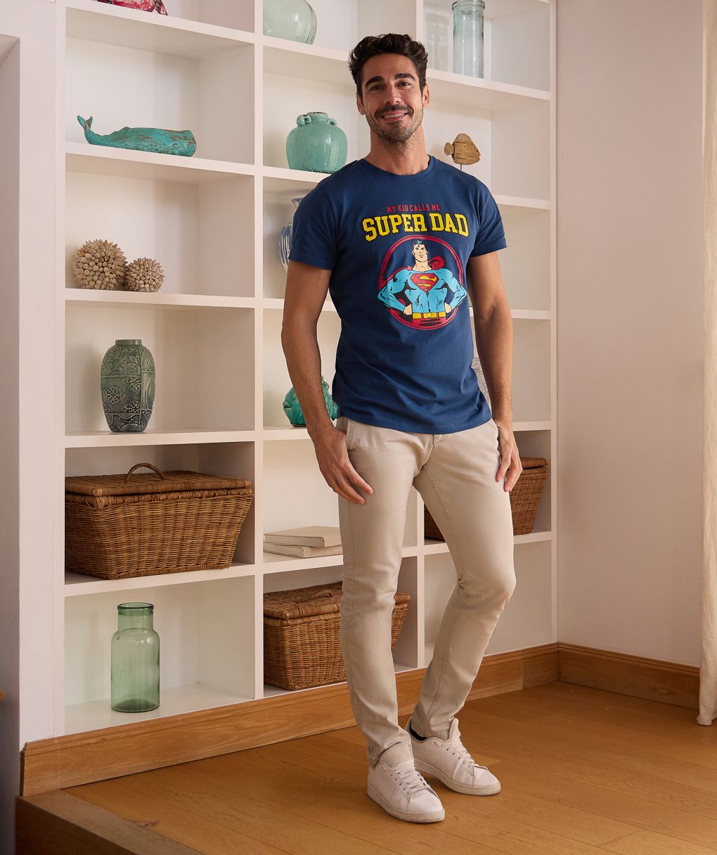 ανδρικό t-shirt μπλε super dad