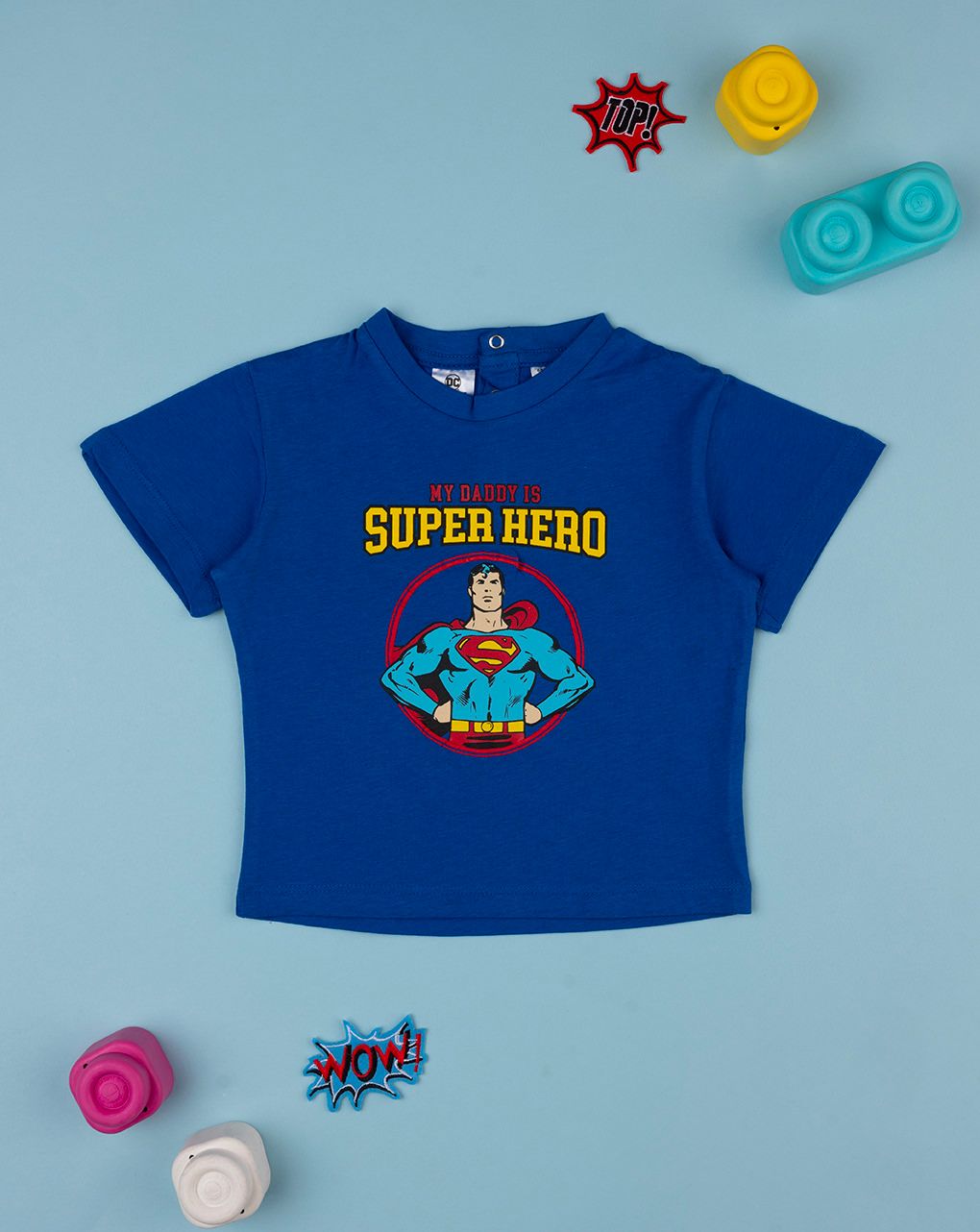 βρεφικό t-shirt μπλε superhero για αγόρι