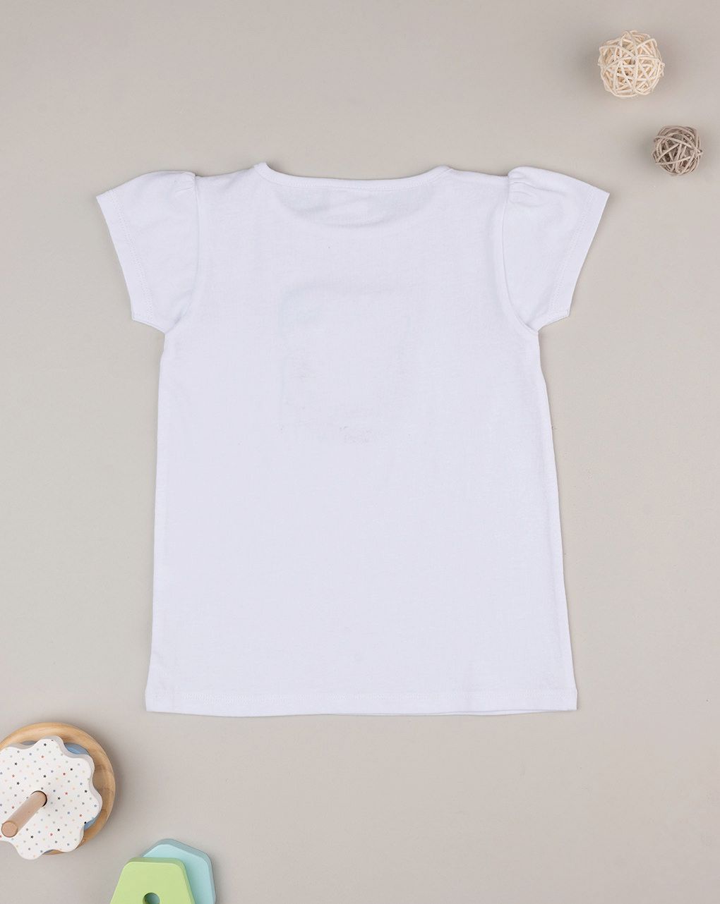 παιδικό t-shirt λευκό με αρκουδάκι denim για κορίτσι - Prénatal