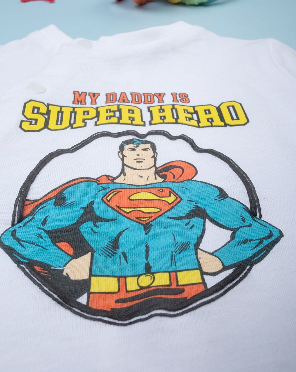 βρεφικό φορμάκι λευκό superhero για αγόρι - Prénatal