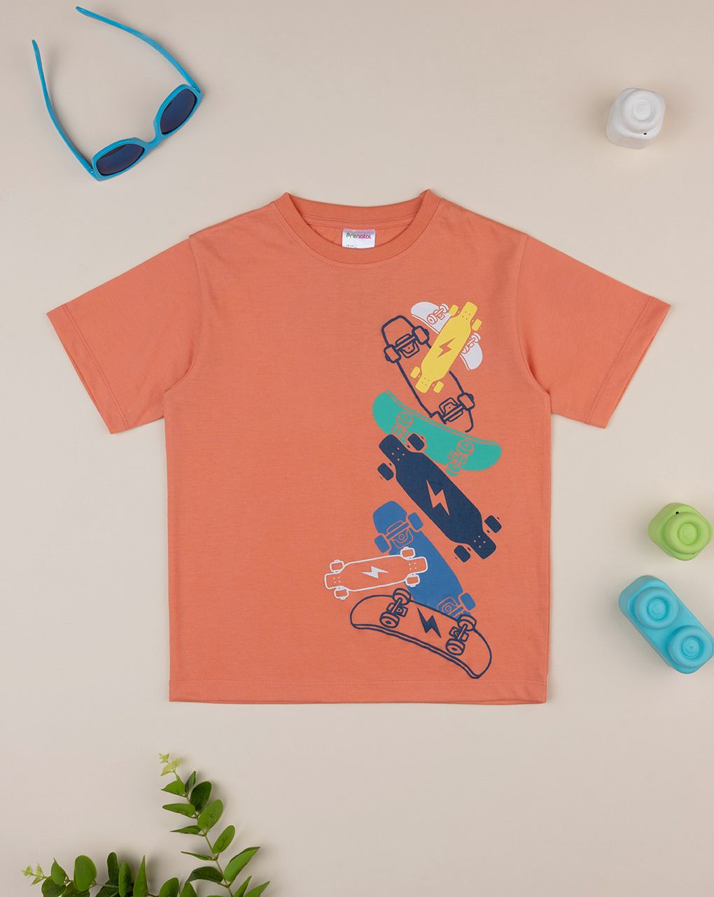 παιδικό t-shirt πορτοκαλί skate για αγόρι