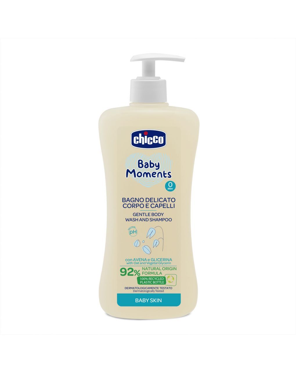 Chicco baby moments βρεφικό αφρόλουτρο για σώμα και μαλλιά 500ml